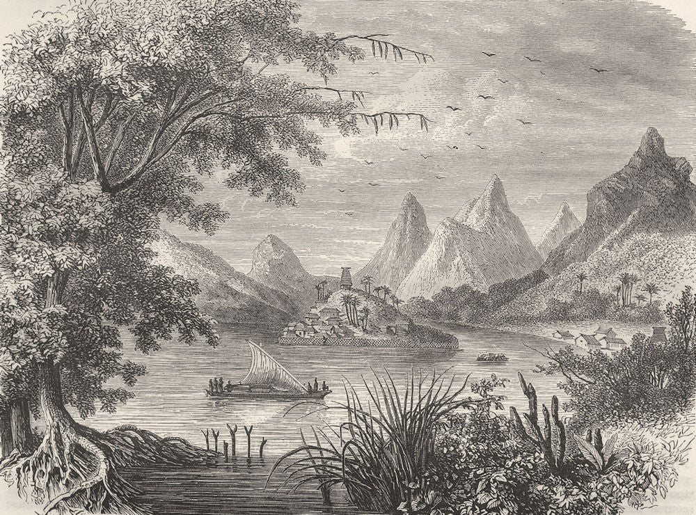 FIJI. Vanua Levu 1870 old antique vintage print picture